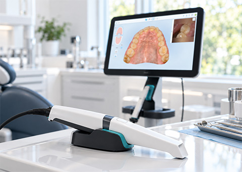 Digitales 3D-Modell der Zähne nach einem Intraoralscan